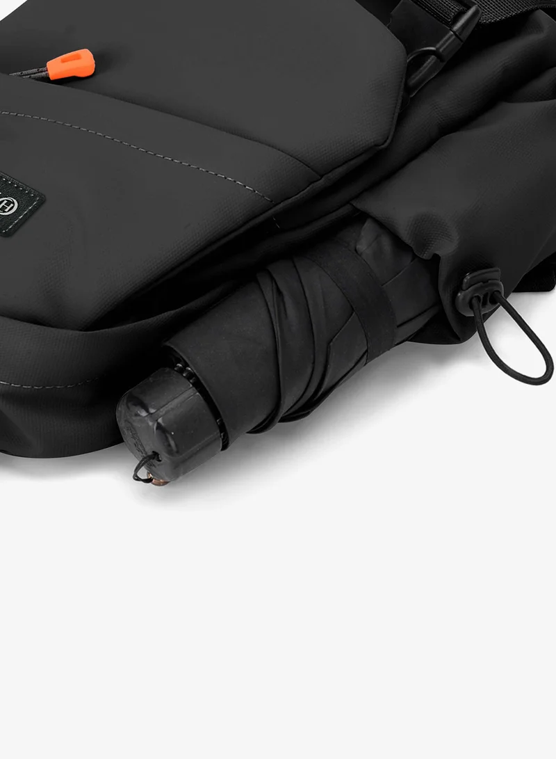 Hike  Premium Unisex Cross-body Bag Water Resistant Anti-Theft Unisex Sling bag with built in USB Port and Headphone Jack for Travel School College Business Shopping, HK8670, Black  | Best Price UAE