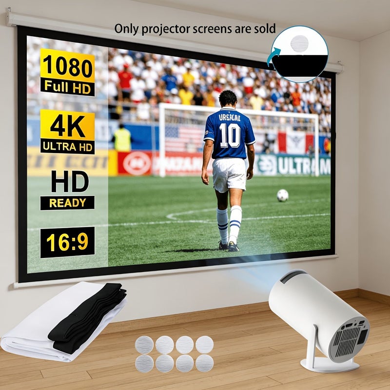 شاشة عرض جديدة 150 بوصة 60 بوصة 4K HD مشهد شاطئ استوائي محمولة قابلة للطي بالحجم الكامل للاستخدام الداخلي والخارجي لعرض المسرح المنزلي صورة زاهية وملونة قابلة للغسل مقاومة للتجعد - Image 5