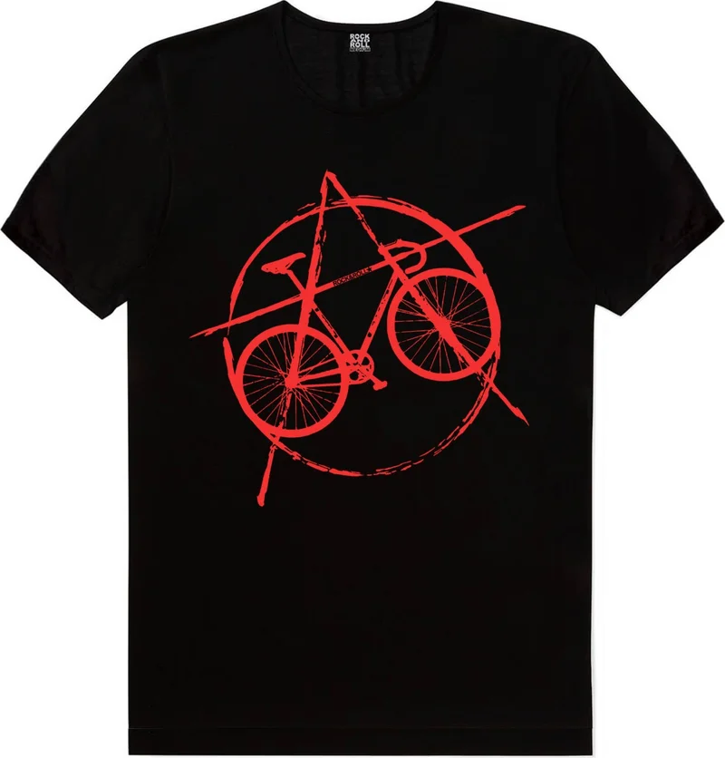 Rock&Roll Bicycle, Racing Bike Lettering White Men's T-Shirt Eco Pack of 2