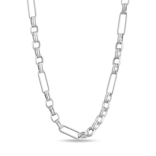 PALMONAS Silver Figaro Chain Necklace for Women - Gift for Girls & Women | Waterproof & Anti-Tarnish Necklace - Image 1