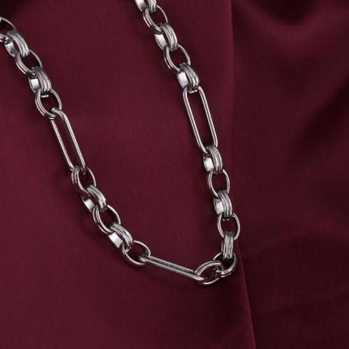 PALMONAS Silver Figaro Chain Necklace for Women - Gift for Girls & Women | Waterproof & Anti-Tarnish Necklace - Image 2