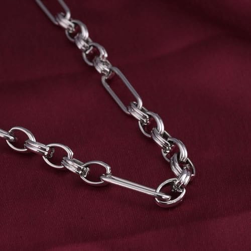 PALMONAS Silver Figaro Chain Necklace for Women - Gift for Girls & Women | Waterproof & Anti-Tarnish Necklace - Image 3