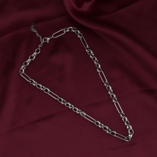 PALMONAS Silver Figaro Chain Necklace for Women - Gift for Girls & Women | Waterproof & Anti-Tarnish Necklace - Image 5