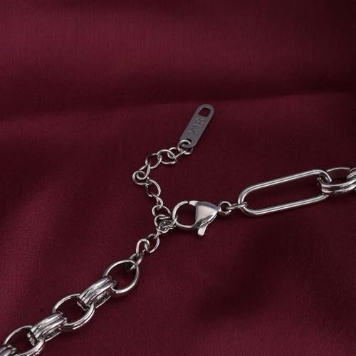 PALMONAS Silver Figaro Chain Necklace for Women - Gift for Girls & Women | Waterproof & Anti-Tarnish Necklace - Image 4