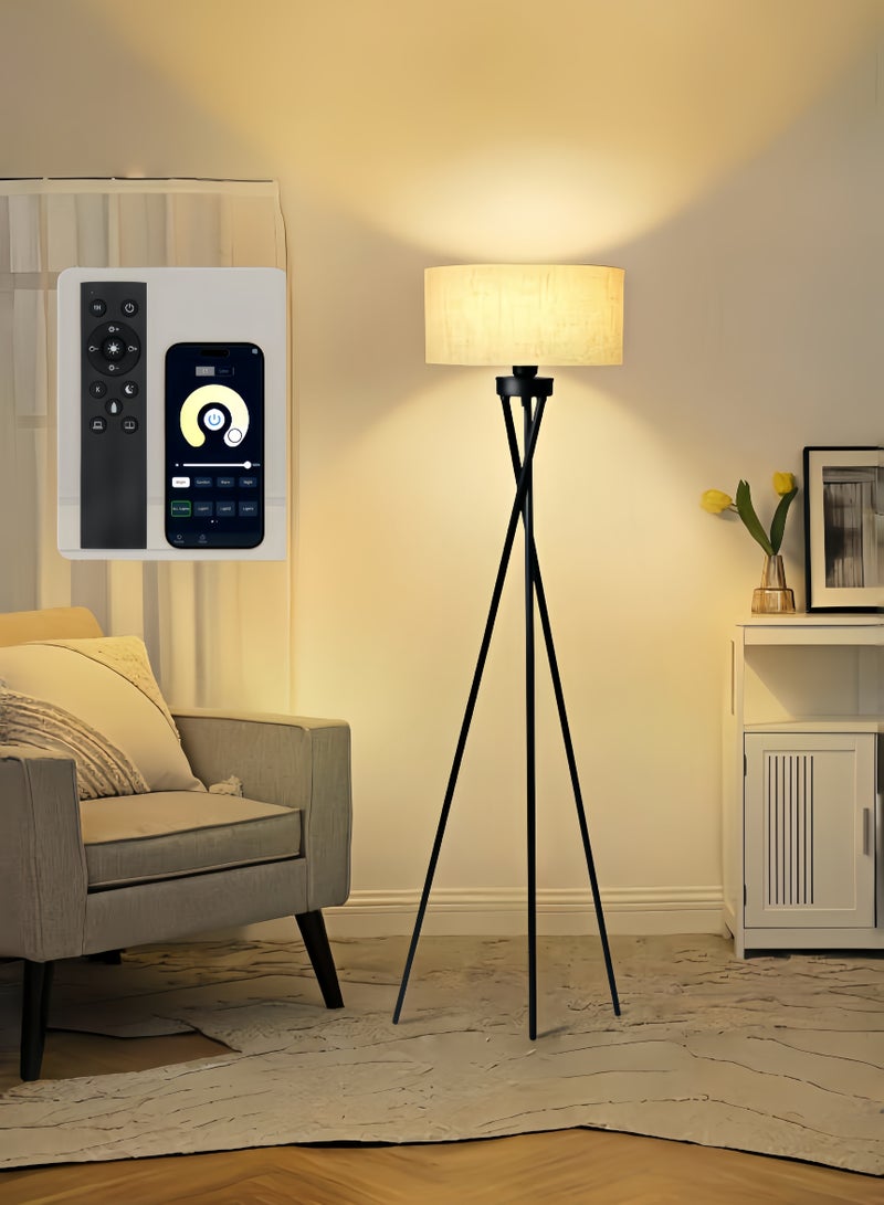 Amoyls 12W Multi Use Floor Lamp with Remote Control, Adjustable Lighting and Triangle Base for Bedroom, Living Room, Office or dormitory 34*34*160cm - Image 1