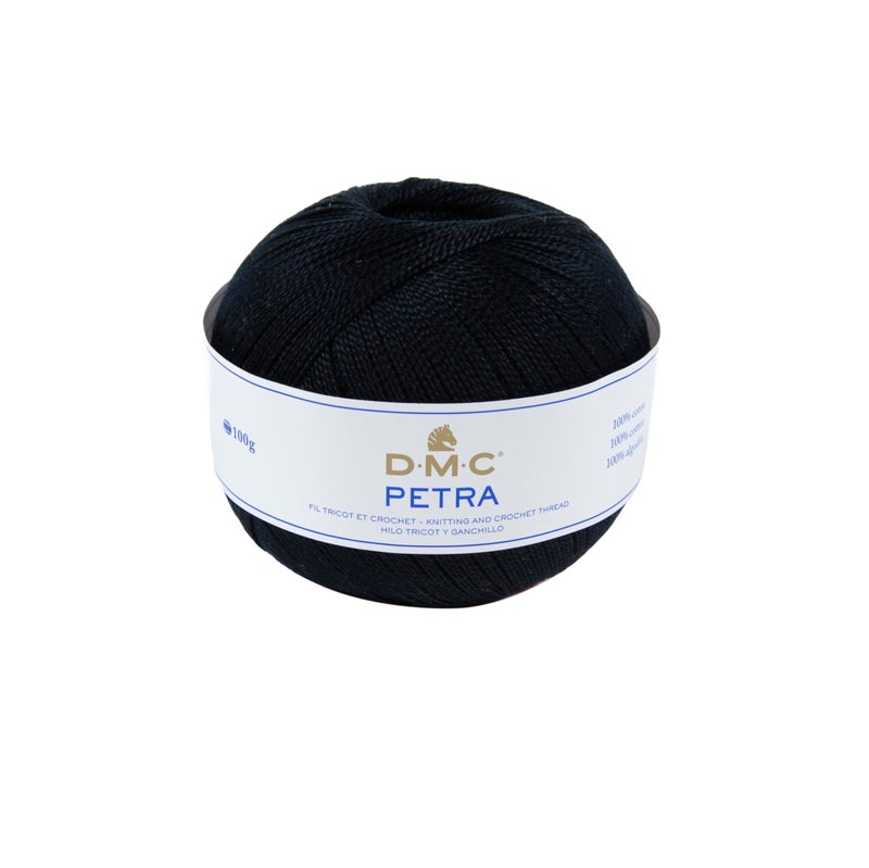 DMC Petra Yarn 100 Cotton Black Size 5