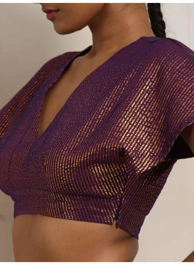 ترو برونز trueBrowns Purple Gold Lurex Blouse