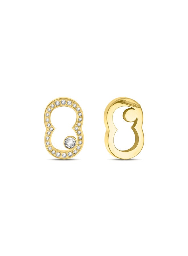 شيروتي 1881 أقراط بيانا مطلية بالذهب بتصميم حرف سي مرآة للنساء - Image 3