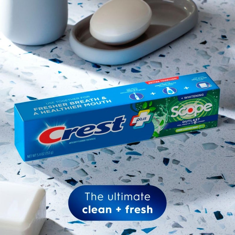 Crest Complete Whitening Scope Long Lasting Mint Toothpaste Triple Pack 3 Count of 54 oz Tubes 162 oz - Image 3
