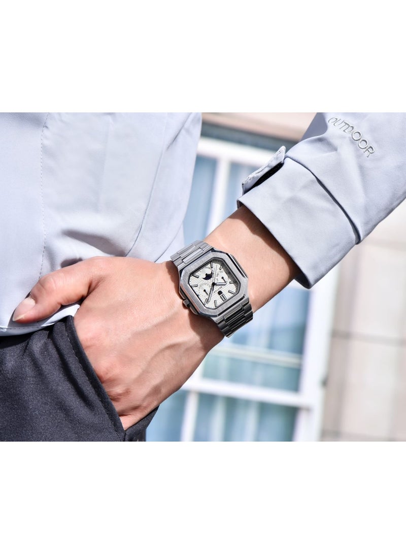 BENYAR Watches for Men Watch Luxury Stainless Steel Quartz Water Resistant Watch 5221SIWT - Image 2