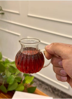 ماركة غير محددة طقم فنجان زجاجي شفاف مضلع للمشرو بات(5 قطع)  - Image 1