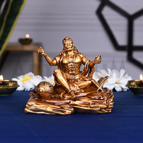 Artarium Bhaktimay Hanuman ji Murti Bajrangbali Idol for Home Decor Gift Article Decorative Showpiece (Bhaktimay Hanuman Antique) - Image 3