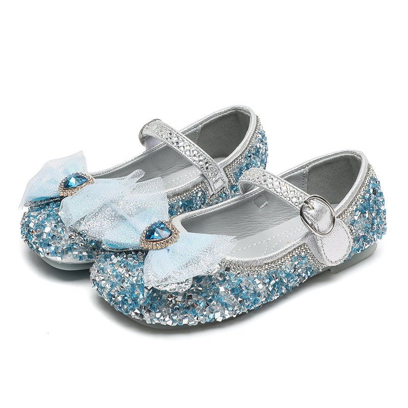 Girls Rhinestone Princess Shoes 2023 Autumn New Children Soft Sole Single Shoes Little Girls Dance Performance Crystal Shoes - Image 2
