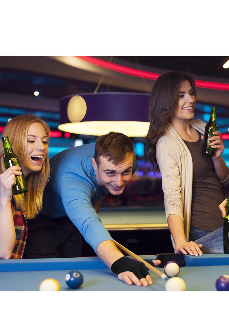 SYOSI 8 قطع قفازات بلياردو بثلاثة أصابع قفازات كيو رماة قفازات حمام مضادة للانزلاق قفاز بلياردو لليد اليسرى واليمنى رماة سنوكر قفاز رياضي للنساء والرجال ملحقات رماة البلياردو - Image 5