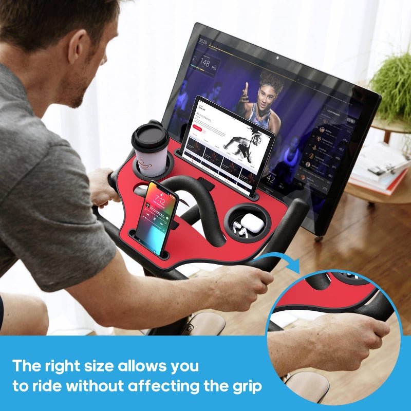 Qsxou Desk Attachment for Peloton Bike (NOT Bike+) Tray Holder for Phone, Cup, Tablet, Ergonomic Platform Tray Accessories for Peloton Spin Bikes - Image 4