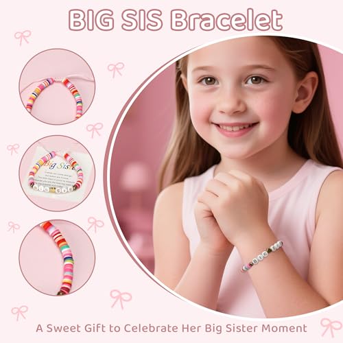 Merrypuls Big Sister Gifts for Girls – 4PCS Big Sister Gift Set with Cap, Fanny Pack, Water Bottle & Bracelet – Birthday Present or New Baby Sibling Gift - Image 5