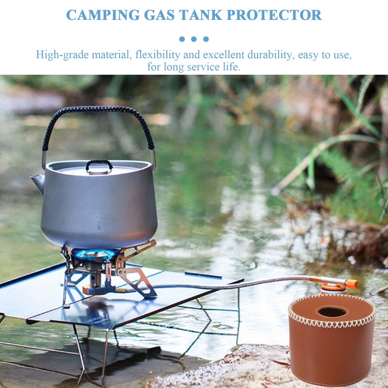 Gas Canister Cover Protector Camping Gas Protective Cover Leather Protector - Image 4