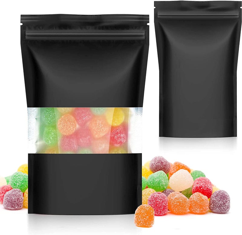 DEERA Stand Up Ziplock Reusable Airtight Polyester Storage Pouch Black170mmX265mmPack of 25 - Image 1