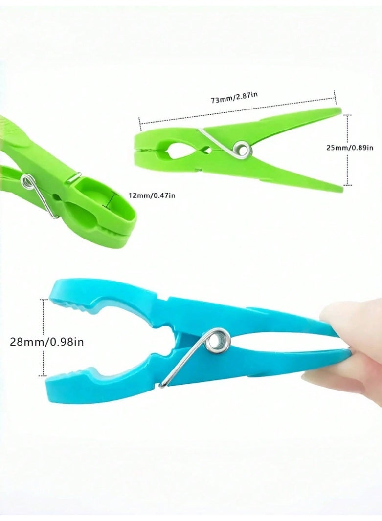 24 قطعة من مشابك الغسيل البلاستيكية ومشابك الغسيل المقاومة للرياح ومشابك الغسيل البلاستيكية ومشابك الملابس الداخلية لرف تجفيف الملابس للاستخدام الداخلي والخارجي وملحقات الغسيل - Image 3