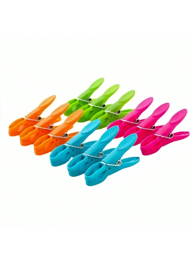 24 قطعة من مشابك الغسيل البلاستيكية ومشابك الغسيل المقاومة للرياح ومشابك الغسيل البلاستيكية ومشابك الملابس الداخلية لرف تجفيف الملابس للاستخدام الداخلي والخارجي وملحقات الغسيل - Image 4