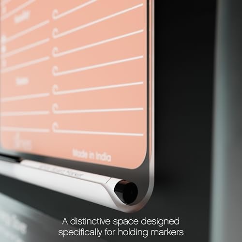 3 Lines ClearBite Acrylic Magnetic Meal Planner Board | Sleek & Durable | Includes Marker & Duster | 24x16 CM | Perfect for Meal Planning, Shopping Lists, Notes | Ideal for Home, Office | Apricot - Image 5