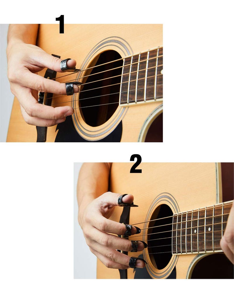 SUNLP Thumb Finger Picks Plectrum With Plastic Picks Case, 1 Dozen (3 Pairs) SUNLP Celluloid Guitar thumb finger picks Mandolin Banjo thumb finger picks and Free 8pcs 0.46mm Guitar Picks (Mix Color) - Image 5