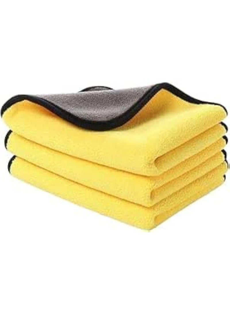 SolidX Double Sided Microfiber Cleaning Cloth for Car 3PCS 40x40cm | Ultra Soft Lint-Free Scratch-Free Towels | High Absorbency Car Detailing Cloth for Interior & Exterior Use I Multi Purpose uses Car, Home, Office, Kitchen - Image 1