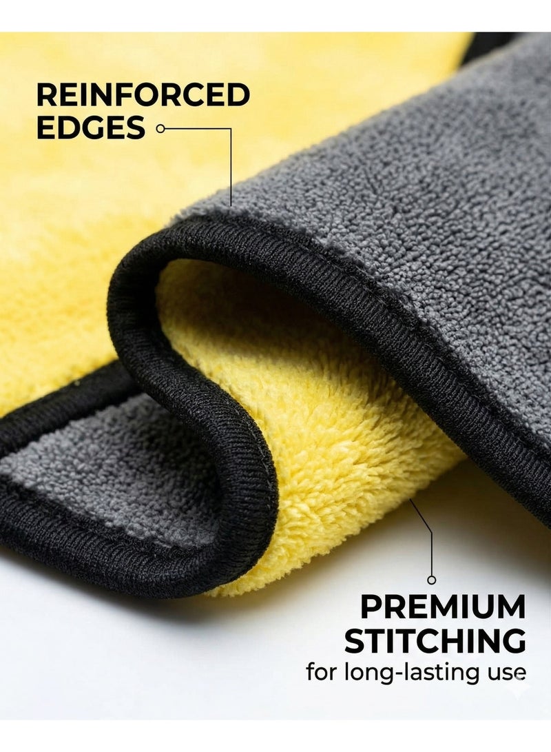 SolidX Double Sided Microfiber Cleaning Cloth for Car 3PCS 40x40cm | Ultra Soft Lint-Free Scratch-Free Towels | High Absorbency Car Detailing Cloth for Interior & Exterior Use I Multi Purpose uses Car, Home, Office, Kitchen - Image 3