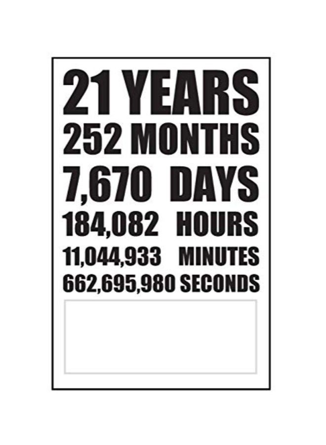 NIBEMINENT 21Years Printed Notebook White/Black