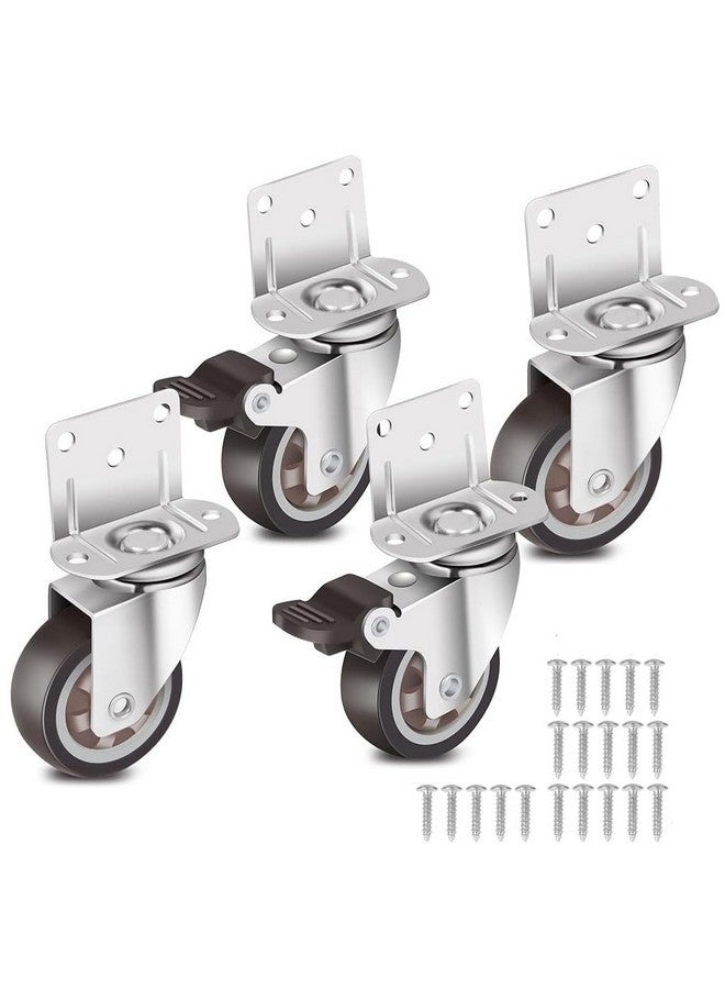 HASTHIP® 4 Pcs Swivel Caster Wheels Set Locking Casters Swivel Caster Wheels 2-Inch Small Rubber Caster Wheels Heavy Duty 600lbs Moving Wheel Casters for Furniture, Baby Bed, Kitchen, Cabinet - Image 1