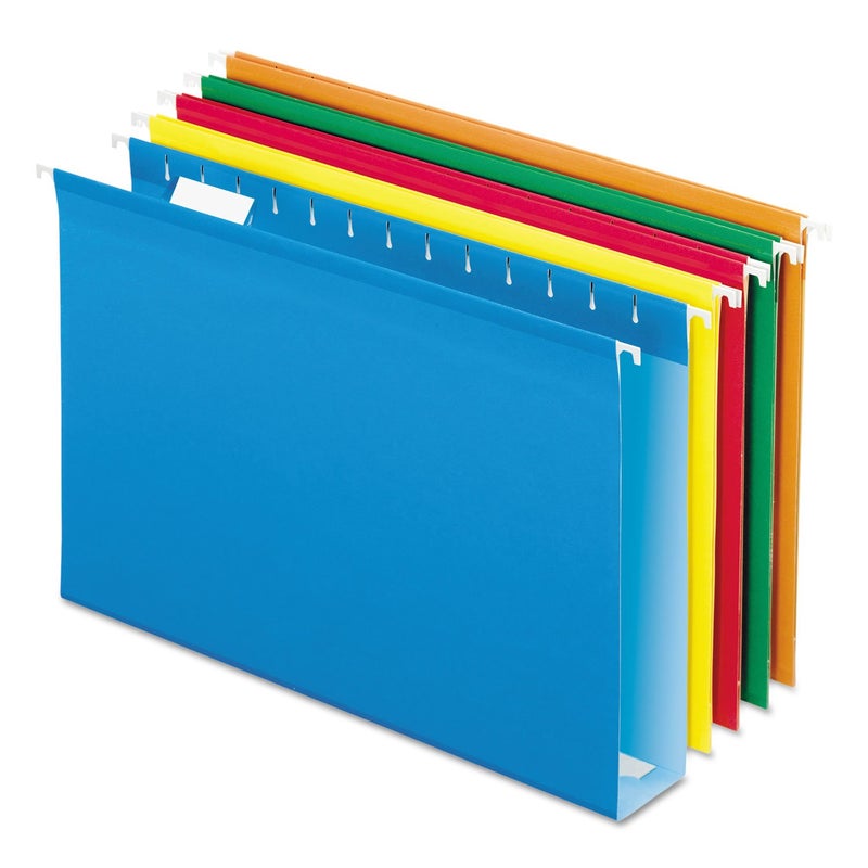 Pendaflex Extra Capacity Reinforced Hanging Folders, 2", Legal Size, Assorted Colors, 1/5 Cut, 25/BX (4153x2 ASST) - Image 1