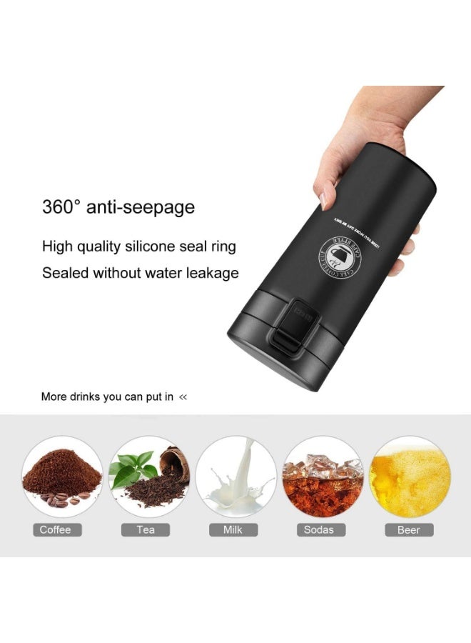 Original 350ml Thermal Mug and Flask, Vacuum-Insulated Stainless Steel 304 Thermal Bottle for Tea and Coffee, Retains Heat, Suitable for Travel, Hot and Cold Beverages, and Perfect for Kids and Infants. Features a Leak-Proof Design, Making It a Great Gift for Outdoor, Office, Home, and Sports Use. Available in an Elegant Black Satin Finish – Coffee, Nescafe, Cappuccino, and Tea Mug – Fits Car Cup Holders – Coffee Mug – Double-Wall Stainless Steel Insulation with a Mesh Filter and Foldable Lid to Keep Beverages Hot or Cold – Vacuum-Insulated Stainless Steel Thermal Cup with Double-Wall Design, Flip Lid, and Mesh Filter for Hot and Cold Drinks for Up to 6 Hours. - Image 4