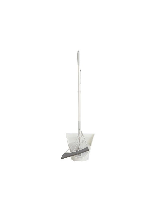 Broombi and Dustpan Set - All-Surface Silicone Broom & Squeegee for Indoor Cleaning - Sweeps Glass, Dust, Removes Pet Hair, Liquids - Smooth Floors, Rugs, Windows - One-Click Smart Dustpan (Grey) - Image 1