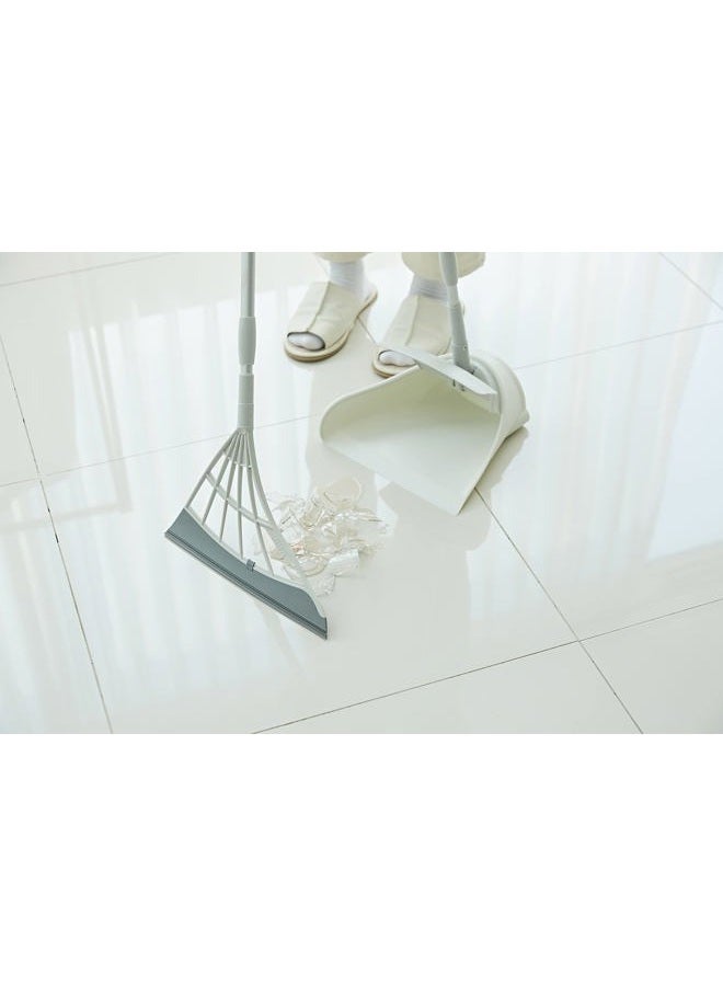 Broombi and Dustpan Set - All-Surface Silicone Broom & Squeegee for Indoor Cleaning - Sweeps Glass, Dust, Removes Pet Hair, Liquids - Smooth Floors, Rugs, Windows - One-Click Smart Dustpan (Grey) - Image 4