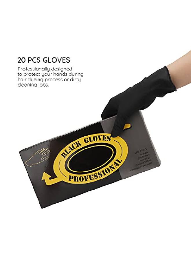 Segbeauty 20 Counts Hair Dye Gloves Medium Black Reusable Rubber Gloves Powder Free Rubber Latex Gloves Professional Hair Coloring Accessories For Hair Salon Hair Dyeing - Image 4