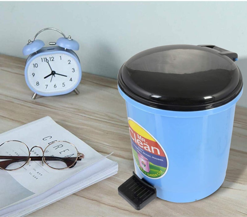 Kuber Industries 2 Pieces Table Top Desk Garbage Dustbin Trash for Office Home Work Place2 LTRBlue Purple - Image 3