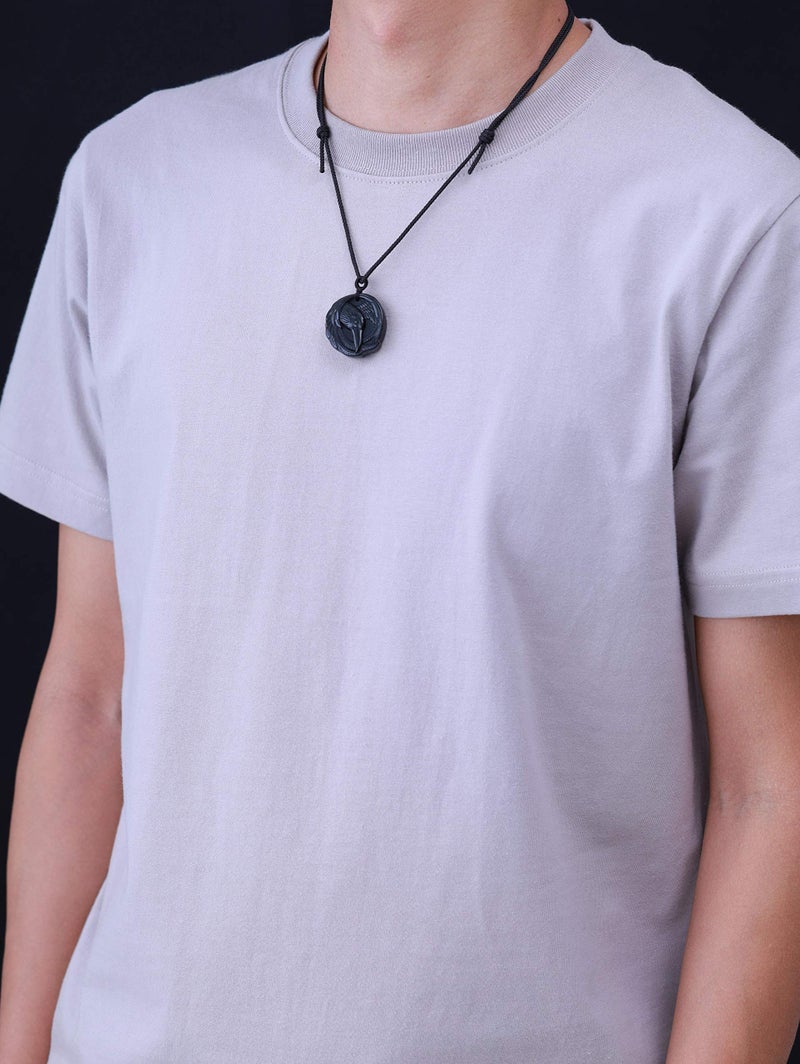 COAI Black Obsidian Black Stone Necklace Raven Necklace for Men Women, Nylon Cord - Image 2