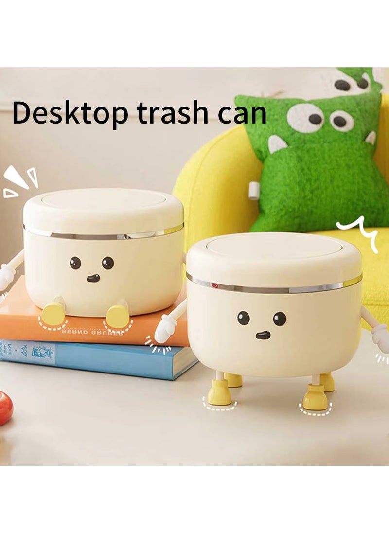 Generic Desktop trash can high-grade press spring cover wastebasket large capacity waterproof cover with cover office trash can  - Image 3