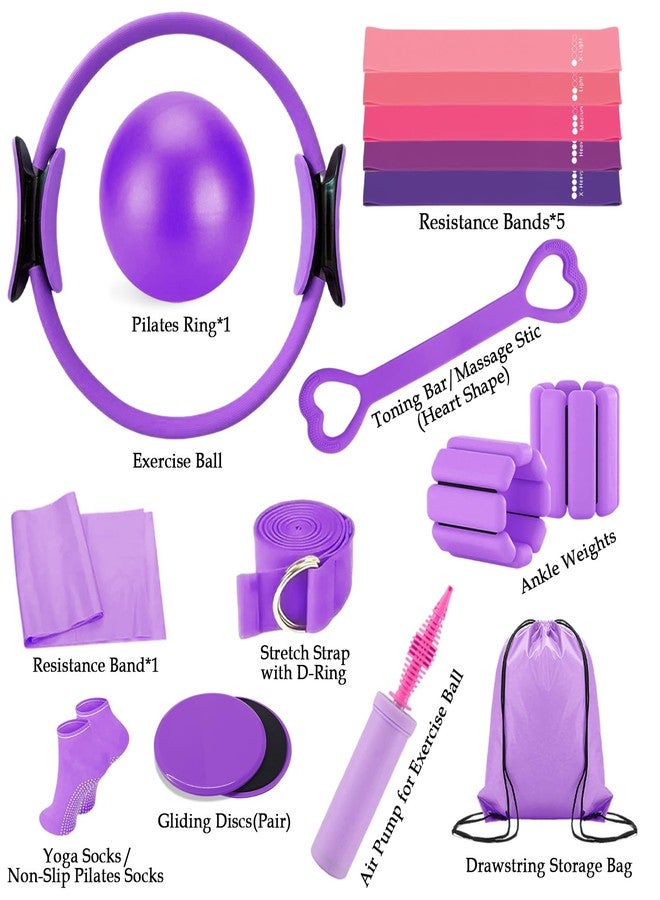 VIOXIA Pilates Kit for Home Workouts - Pilates Equipment Set with Ring, Ball, Resistance Bands, Pilates Accessories, Pilates Essentials Kit for Women, Yoga & Workout Sets, Pilates Sets for Home Exercise - Image 5