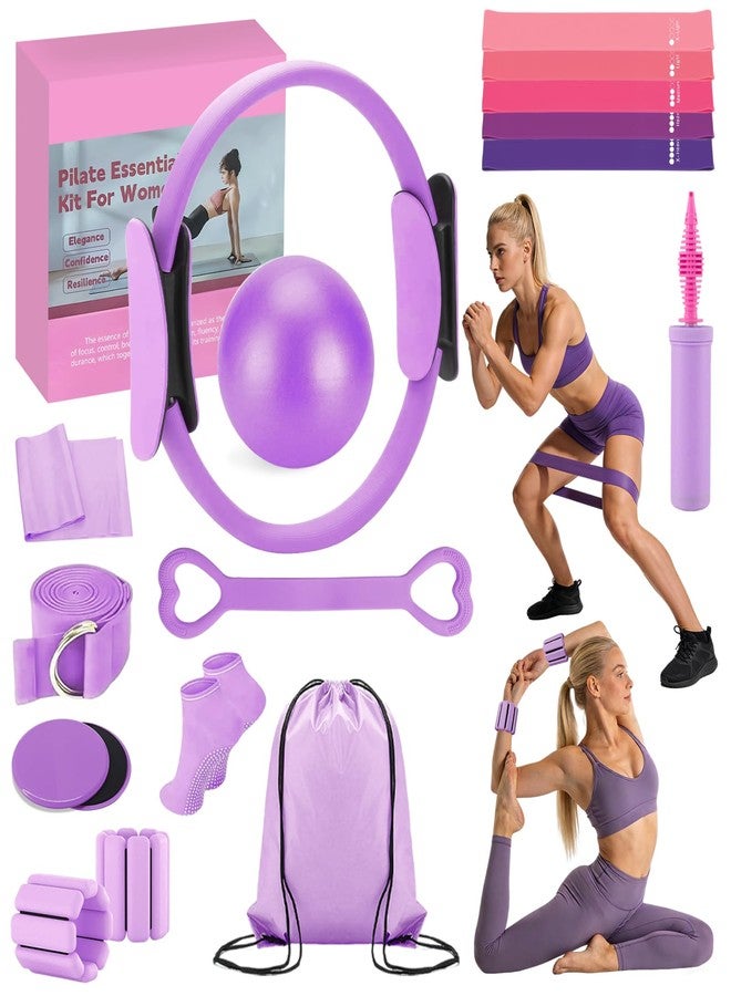 VIOXIA Pilates Kit for Home Workouts - Pilates Equipment Set with Ring, Ball, Resistance Bands, Pilates Accessories, Pilates Essentials Kit for Women, Yoga & Workout Sets, Pilates Sets for Home Exercise - Image 1