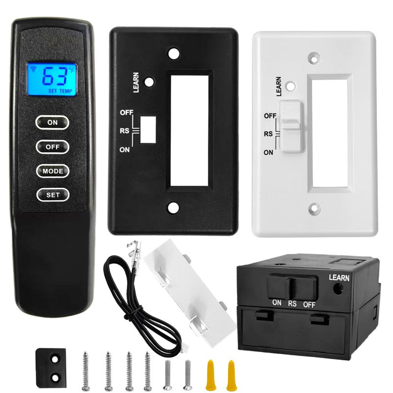 Bxmgr Upgraded Fireplace Remote Control KitCompatible with Skytech Majestic Ambient Empire Monessen Vermont Millivolt Valve Fireplace Stove with Thermostat OnOff Control Remote ReceiverLCD Display