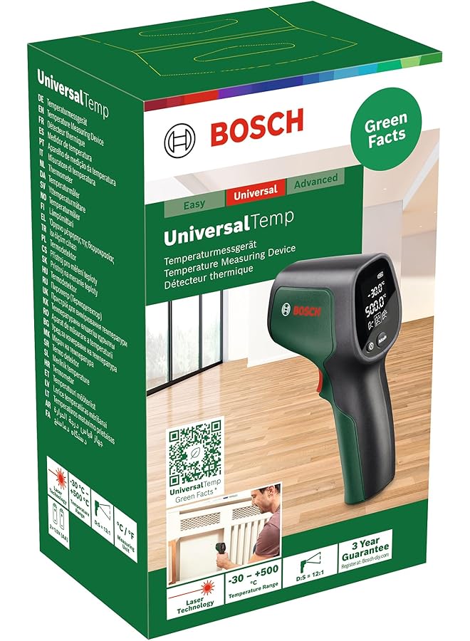 Bosch Infrared Thermometer Universaltemp (-30°C...+500°C, Easy And Precise Measurement, 3 Predefined Material Groups) - Image 3