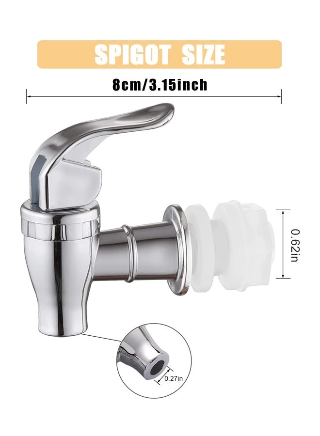 2PCS Beverage Dispenser Spigot, Silver Push Style Replacement Spout Faucet - Image 2