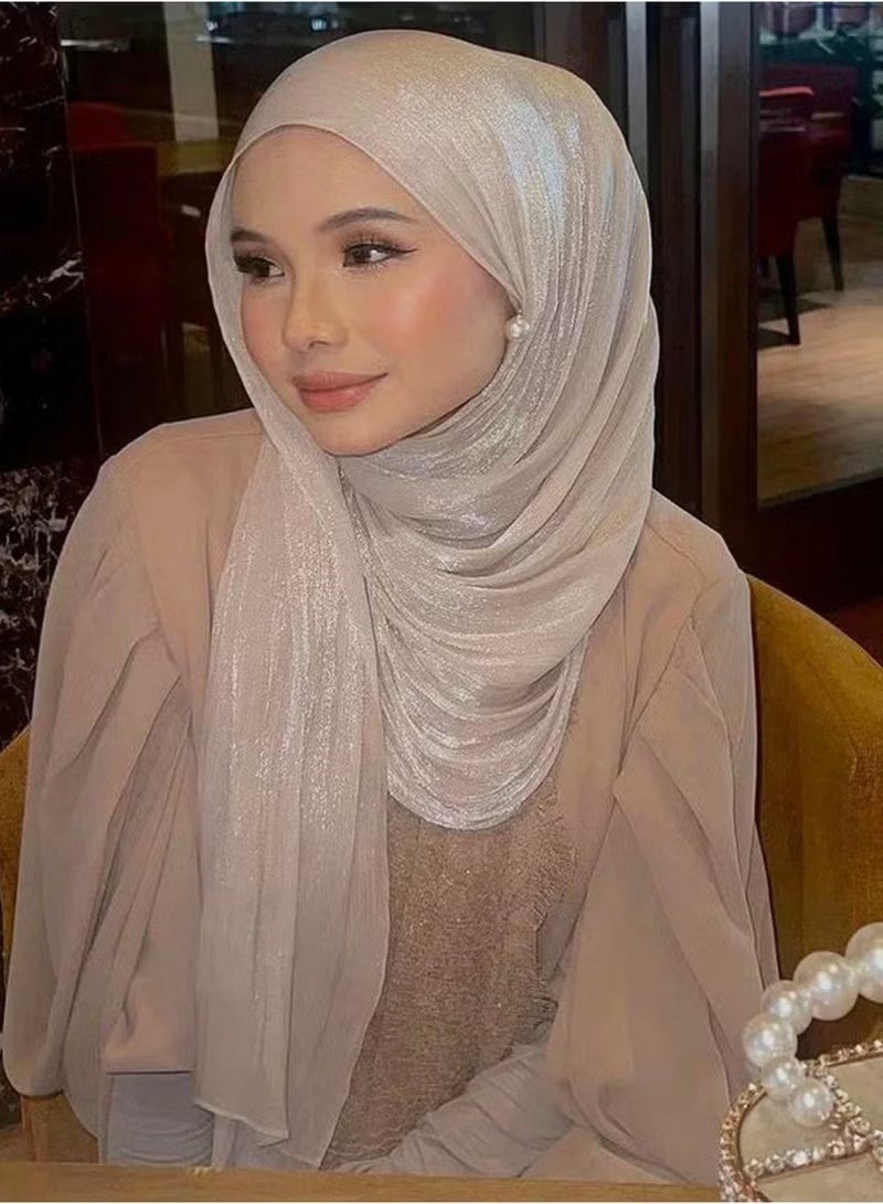 حجاب إسلامي، عمامة قابلة للتعديل تغطي كامل الجسم، عباءة وشال للارتداء اليومي 66 × 180 سم - (أبيض) - Image 1