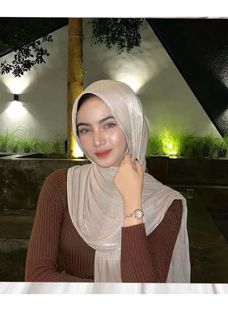 حجاب إسلامي، عمامة قابلة للتعديل تغطي كامل الجسم، عباءة وشال للارتداء اليومي 66 × 180 سم - (أبيض) - Image 3