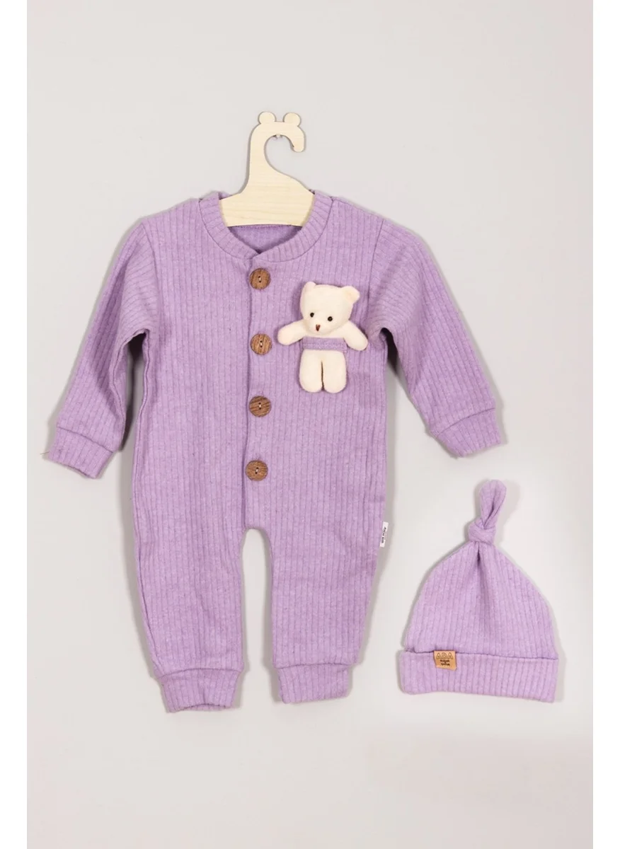 ادا بيبيك تشوكوك Ada Baby Kids Adabebek 100% Cotton Wooden Buttoned Teddy Bear, Corded Style Hat Baby Rompers