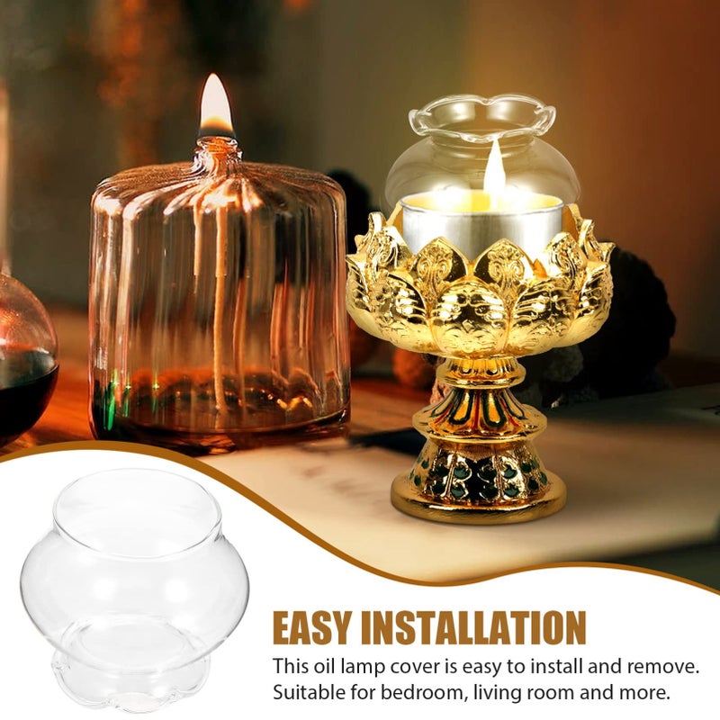 Glass Kerosene Lamp Cover 2 Pack Protective Indoor Use Smooth Retro Installation - Image 5