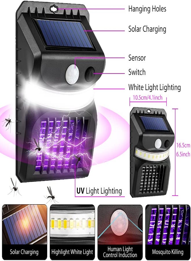 Upgraded Solar Mosquito Zapper for Outdoor Use, Intelligent Sensor Garden Wall Lamp with 10W Waterproof LED, Effective Fly Trap for Gardens and Patios (1 Piece) - Image 5