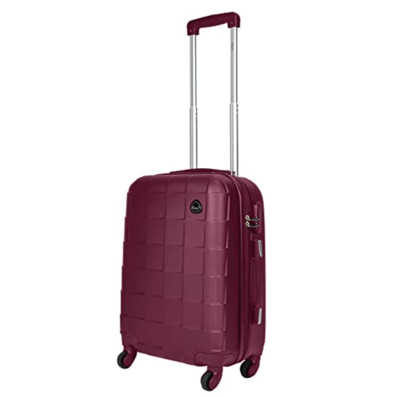 Hardside carry-on luggage for air travel, polycarbonate, burgundy, ultra lightweight with spinner wheels - Image 1