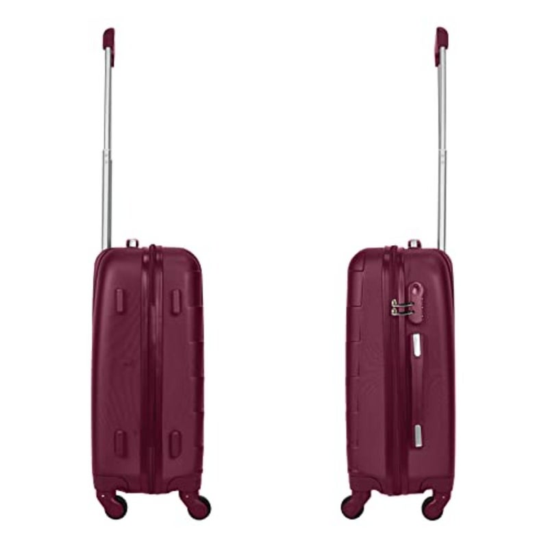 Hardside carry-on luggage for air travel, polycarbonate, burgundy, ultra lightweight with spinner wheels - Image 5